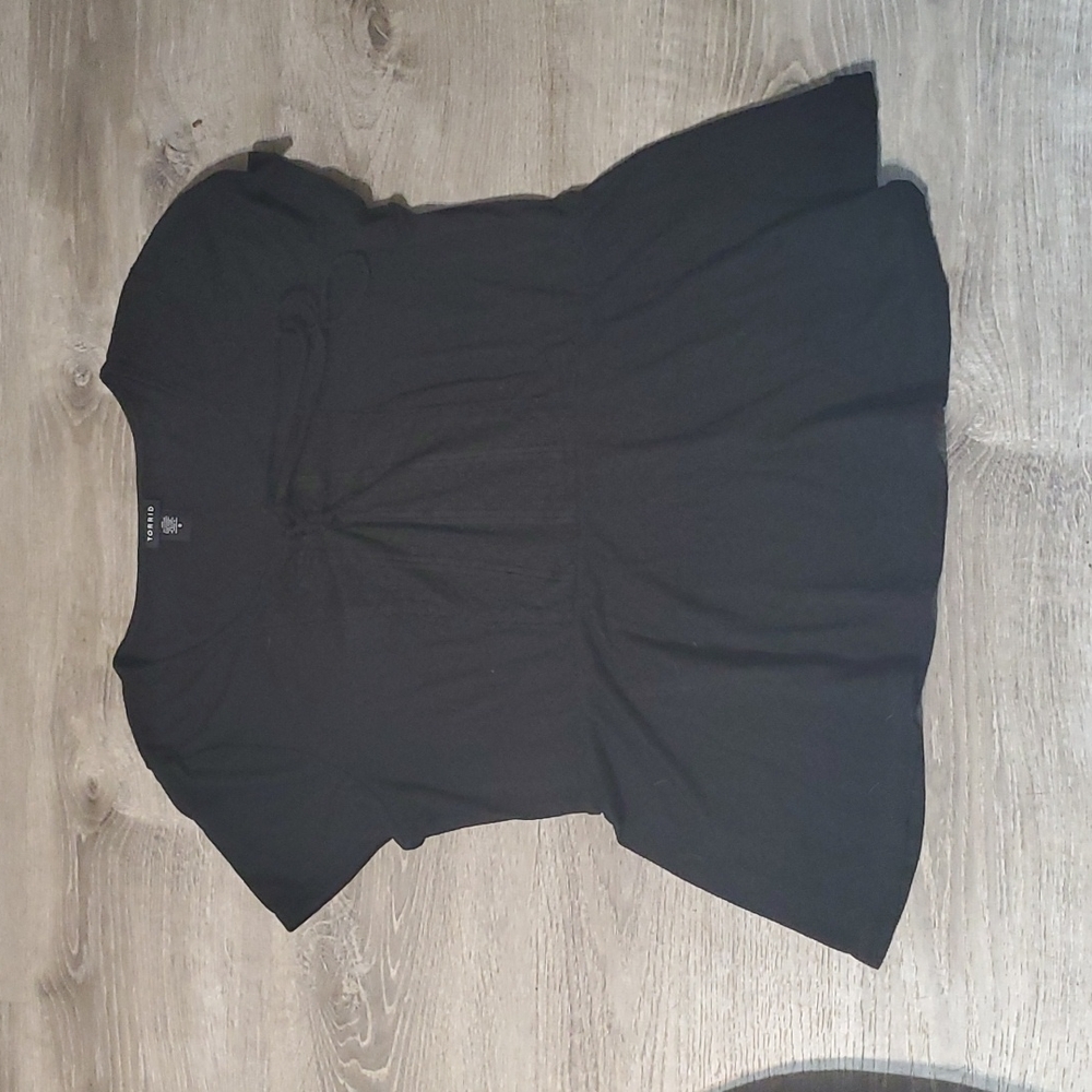 Torrid Black Tie Babydoll Top 0X